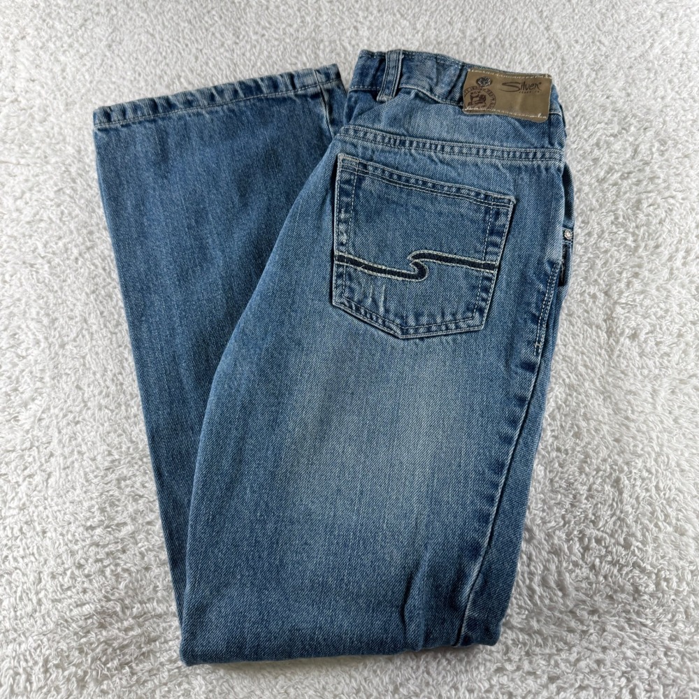 SILVER Triple 5 Boys ZANE Blue Stretch Denim Jeans Size 10 (25x26) Clean
